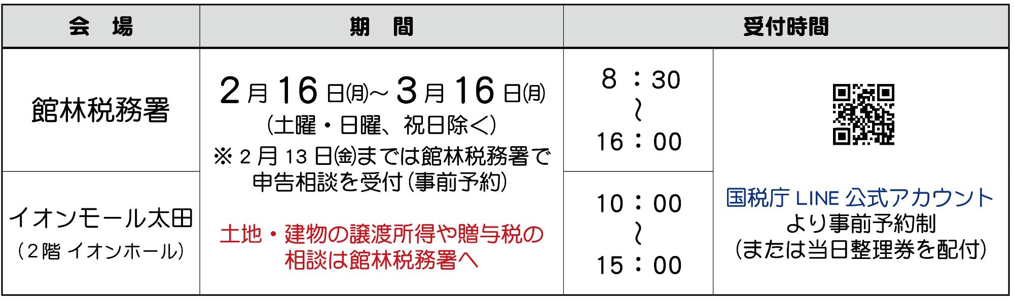 住民税の申告および所得税の確定申告の申告相談会日程／明和町公式ホームページ