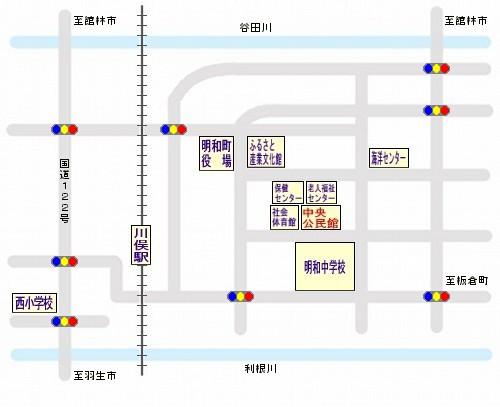 明和町中央公民館 周辺図