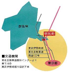 (イラスト)東京から明和町へのアクセス地図